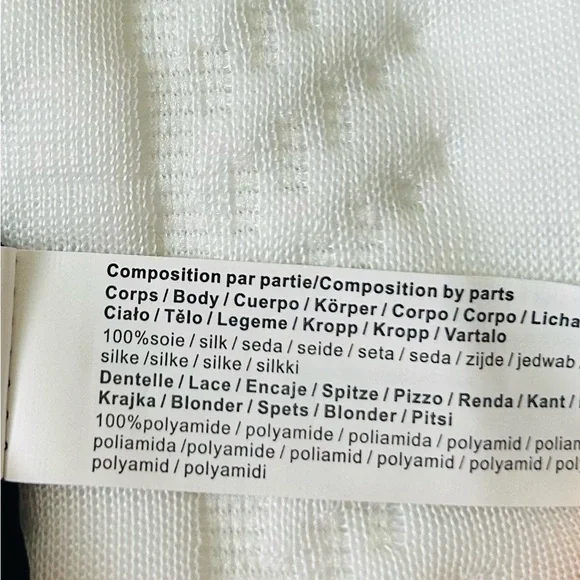 Elegant Navy Blue Slip Dress with Lace Trim French 100% silk - Picture 7 of 7